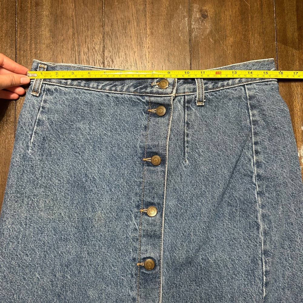 Vintage Blue Button-Down Pencil Skirt - Picture 7 of 7